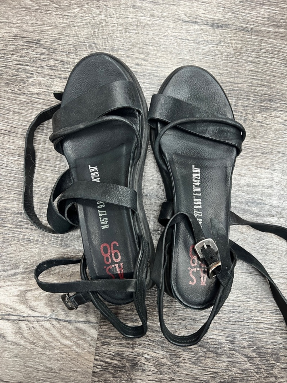 Women’s Black Strappy Ankle Tie Sandals